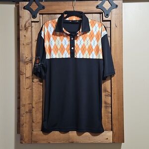 Tito's Handmade Vodka Black W/ Argyle Golf Polo Shirt Men's Small